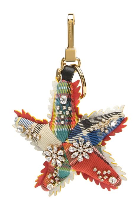 Burberry Orange Multi Crystal Studded Starfish Key/Bag Charm